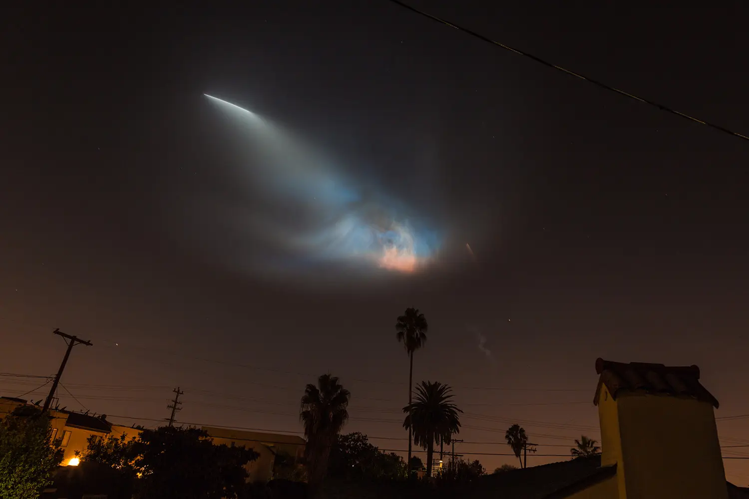 Space X Falcon 9 taking off from California carrying satellites to space