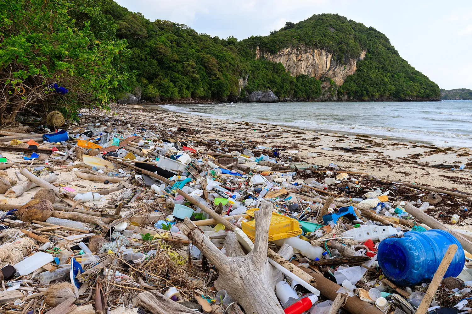 beach plastic pollution