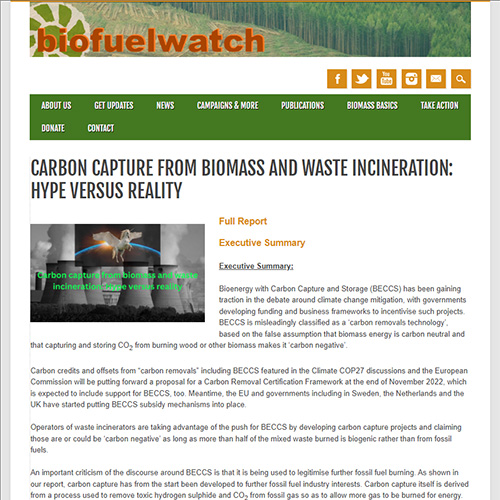 Online Resources: Biofuelwatch