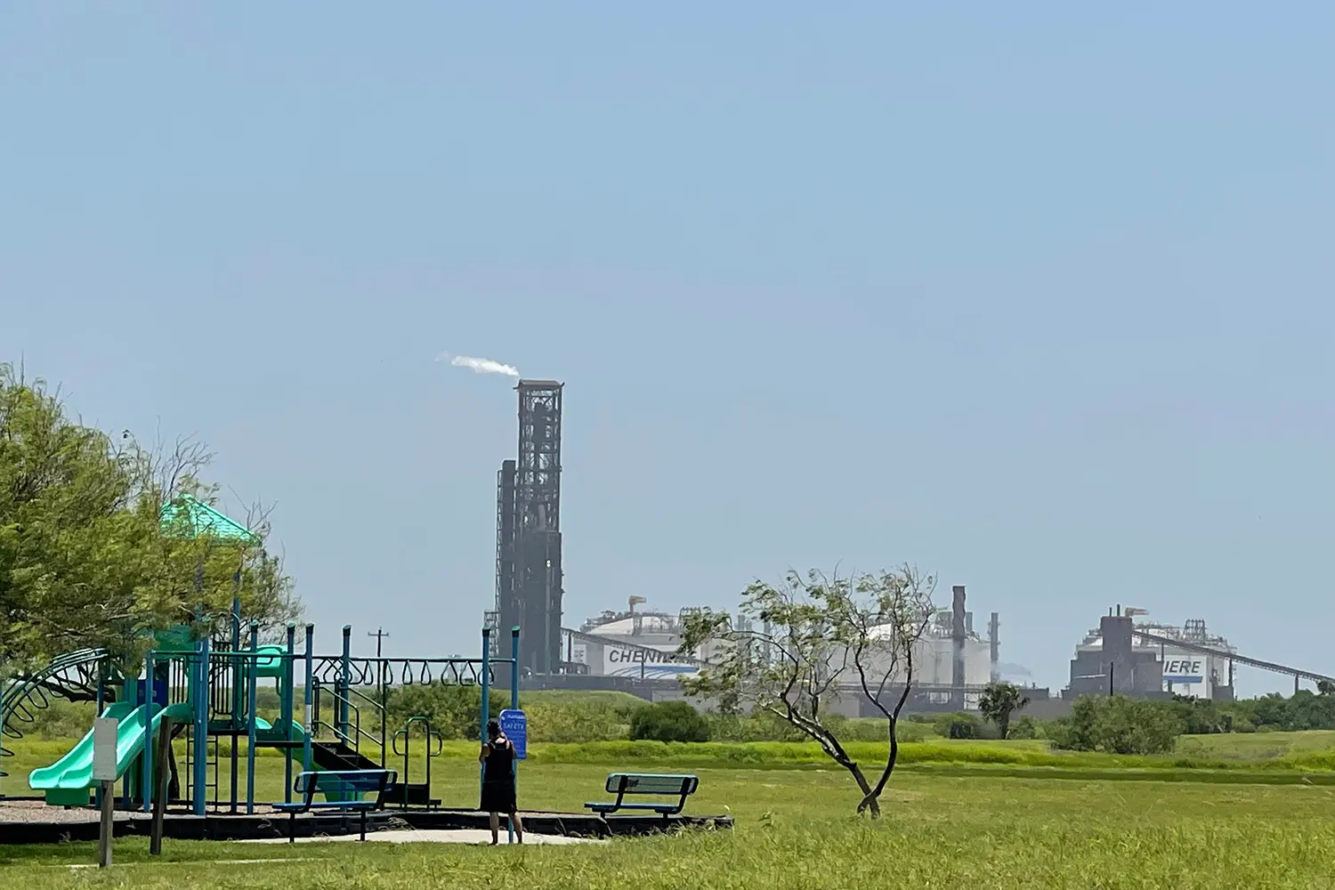 corpus cristi texas - playground with industrial complex in background