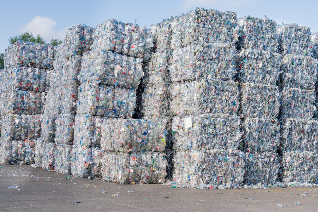 Plastic Blocks at Recycling Center