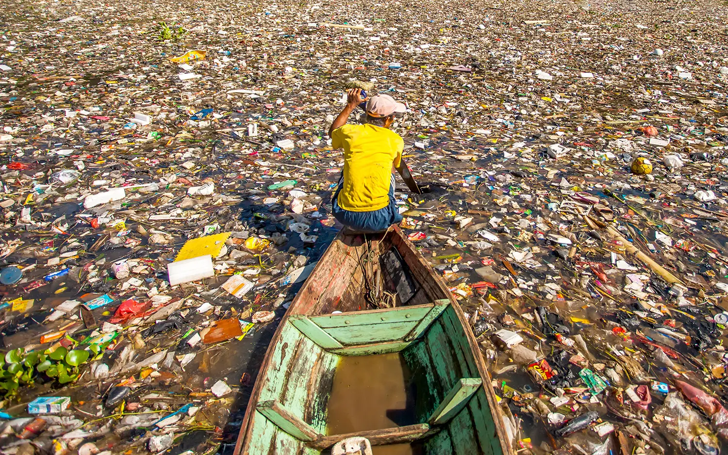 polluted river in Bandung west Java Indonesia